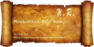 Moskovics Rózsa névjegykártya